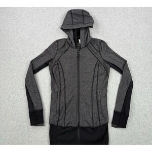 Lululemon Jacket Womens 6 Gray Daily Practice‎ Full Zip Hooded Stretch Active